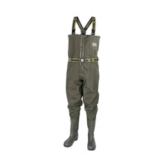 Olive Green | Snowbee Granite PVC Chest Waders Image Showing No Logos Or Titles.