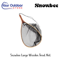 Snowbee Large Wooden Trout Net | Hero Image Showing All Logos And Titles.
