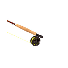 Snowbee Ready To use Fly Fishing Kit | Image Showing Close Up Of Cork Handle And Pre-Spooled Reel.