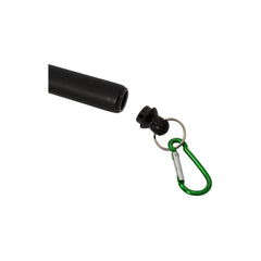 Green | Snowbee Rubber Mesh Small Hand Net With Magnet Release Image Showing Close Up View Of The Magnet And Carabiner.