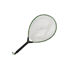 Green | Snowbee Rubber Mesh Small Hand Net With Magnet Release Image Showing No Logos Or Titles.
