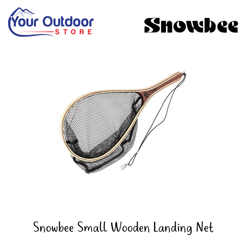 Snowbee Small Wooden Landing Net | Hero Image Showing All Logos And Titles.