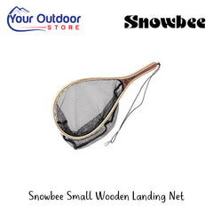 Snowbee Small Wooden Landing Net | Hero Image Showing All Logos And Titles.