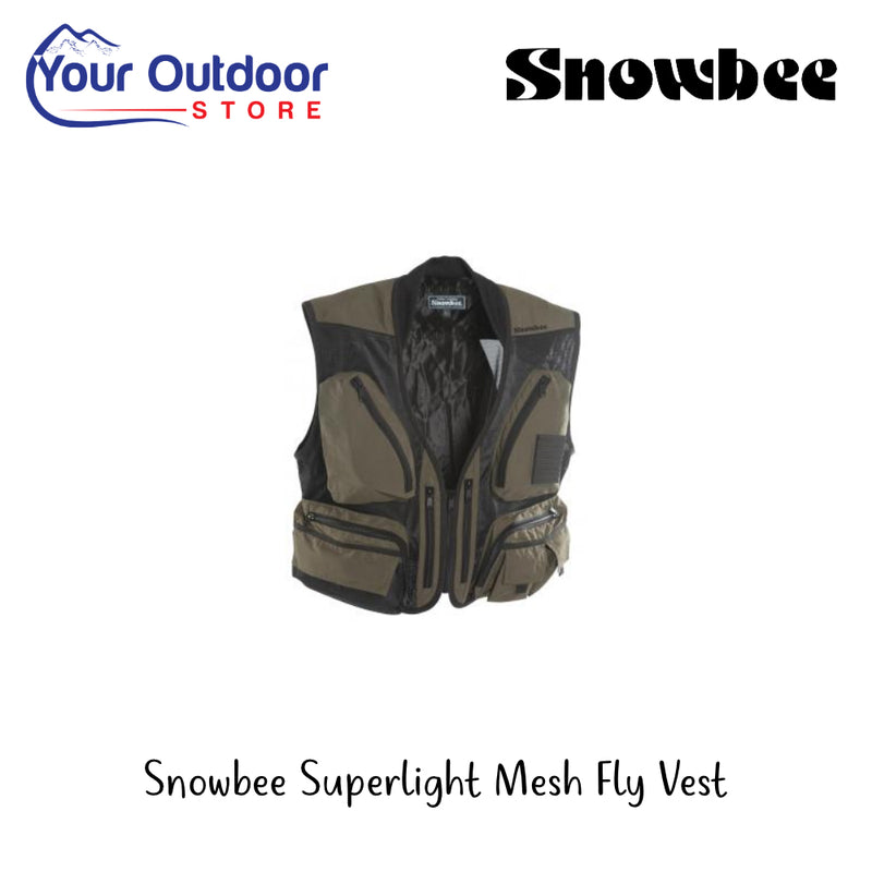 Snowbee Superlight Mesh Fly Vest | Hero Image Showing All Logos And Titles.