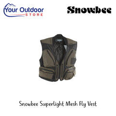 Snowbee Superlight Mesh Fly Vest | Hero Image Showing All Logos And Titles.