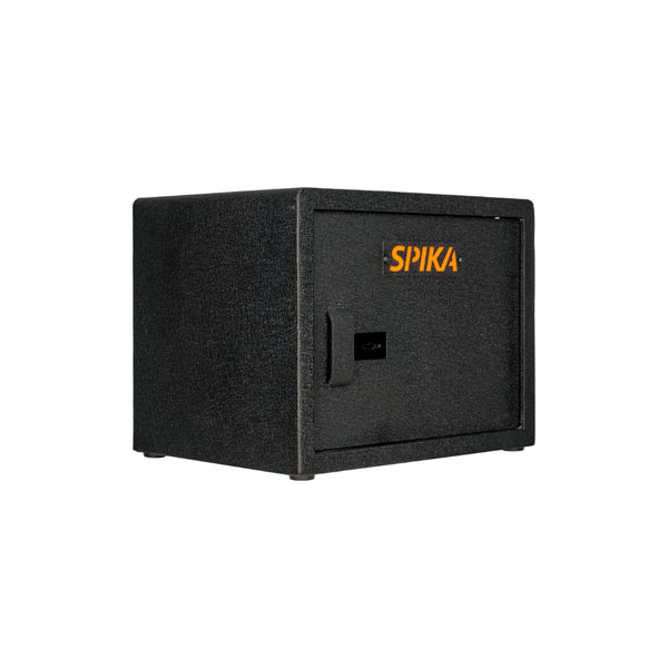 Spika Key Pistol Safe | Image Showing Angled Side View, Door Closed.