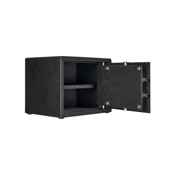 Spika Key Pistol Safe | Image Showing Angled Side View, Door Open.