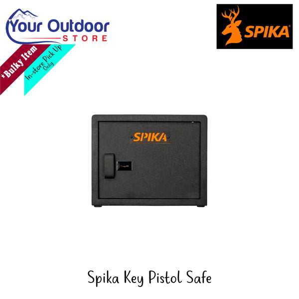 Spika Key Pistol Safe | Hero Image Showing All Logos And Titles.