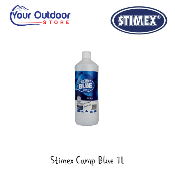 Stimex Camp Blue 1L | Hero Image Showing All Logos And Titles.
