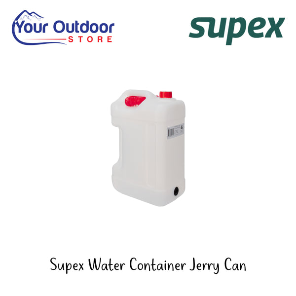 Supex Water Container Jerry Can | Hero Image Showing All Logos And Titles.