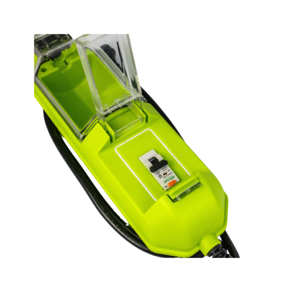 Green | Supex 15-Amp To 10-Amp Caravan Power Adaptor Image Showing Top View Of The Switch, Cover Open.