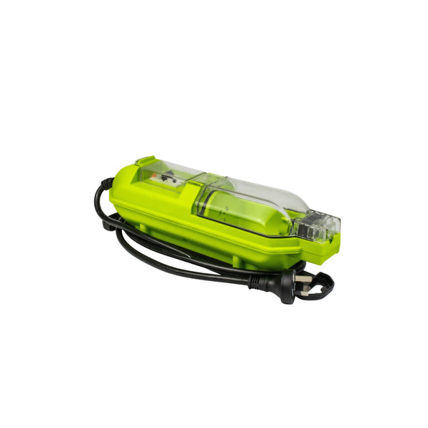 Green | Supex 15-Amp to 10-Amp Caravan Power Adaptor Image Showing No Logos Or Titles.