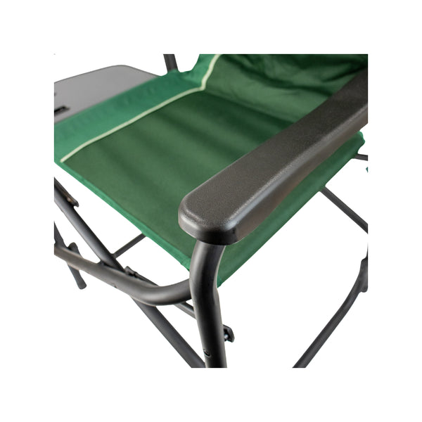 Green | Supex Aluminium Directors Chair Image Showing Top View Of The Padded Arm Rest.