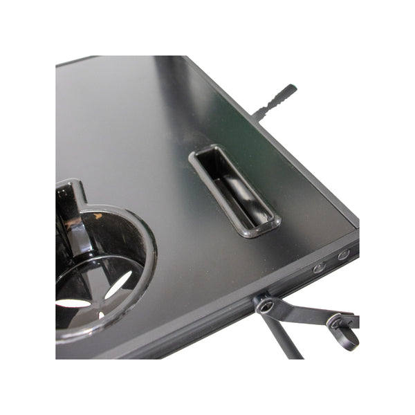Green | Supex Aluminium Directors Chair Image Showing Close Up View Of The Side Table, With Cup And Phone Holder.