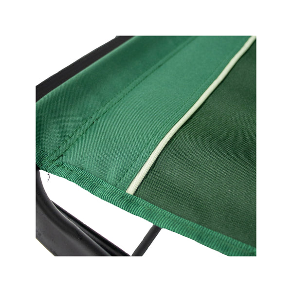 Green | Supex Aluminium Directors Chair Image Showing Close Up View Of The Stitching On The Seat.
