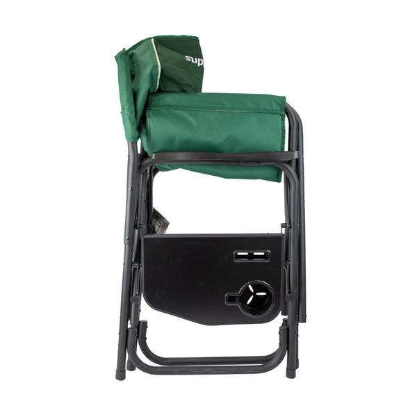 Green | Supex Aluminium Directors Chair Image Showing Side View Of The Chair Folded Up.