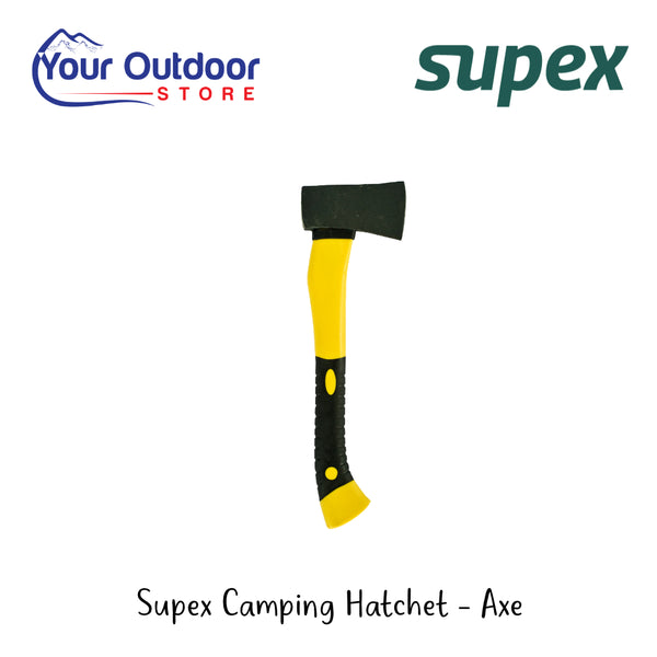 Supex Camping Hatchet-Axe | Hero Image Showing All Logos And Titles.
