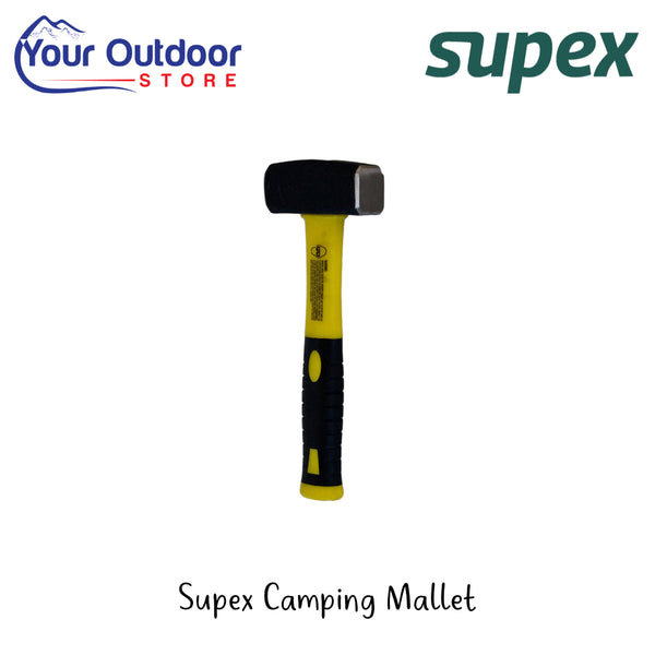 Supex Camping Mallet | Hero Image Showing All Logos And Titles.