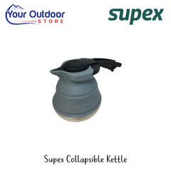 Supex Collapsible Kettle | Hero Image Showing All Logos And Titles.