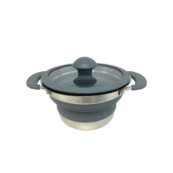 Grey | Supex Collapsible Saucepan Image Showing No Logos Or Titles.
