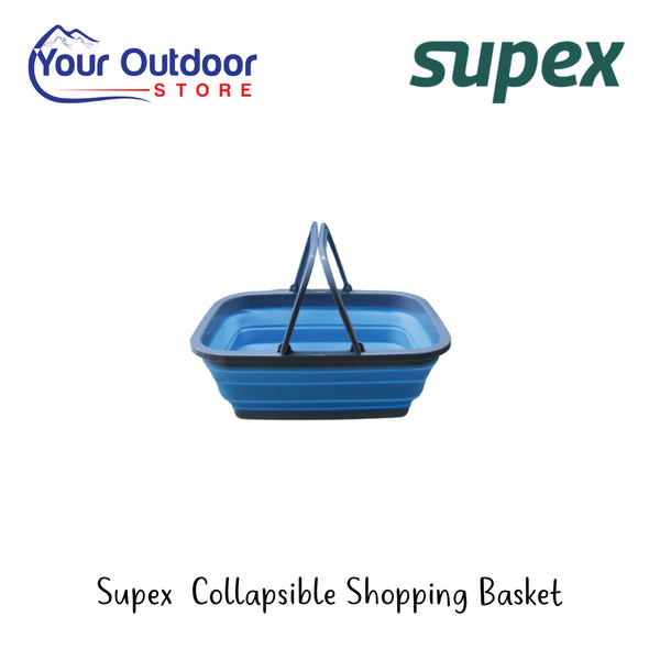 Supex Collapsible Shopping Basket | Hero Image Showing All Logos And Titles.