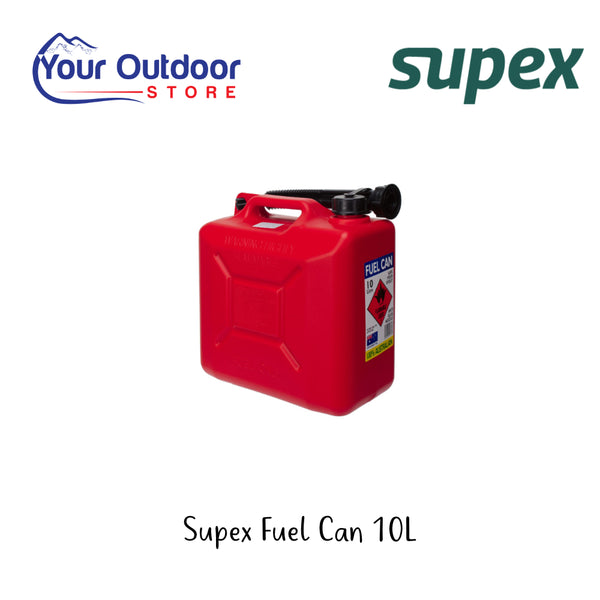 Supex Fuel Can 10L | Hero Image Showing Al Logos And Titles.