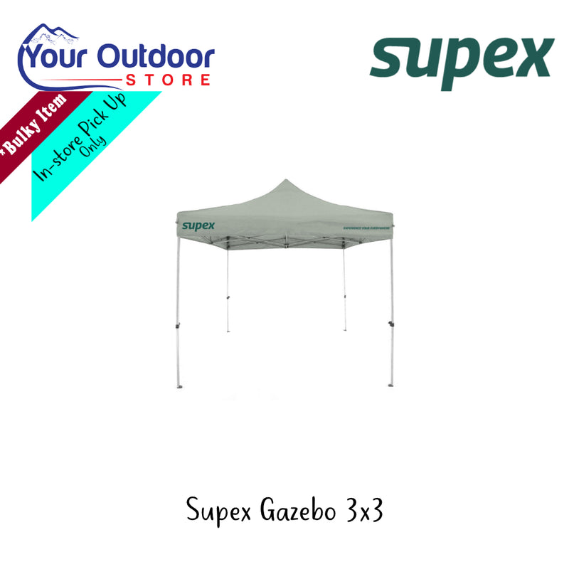 Supex Gazebo 3 x 3 | Hero Image Showing All Logos And Titles.