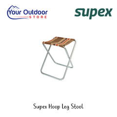 Supex Hoop Leg Stool | Hero Image Showing All Logos And Titles.