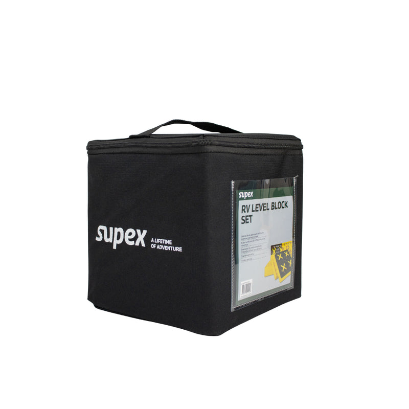 Yellow | Supex RV Level Block Set Image Showing Carry Case With The Top Closed.