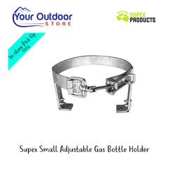 Supex Small Adjustable Gas Bottle Holder | Hero Image Showing All Logos And Titles.
