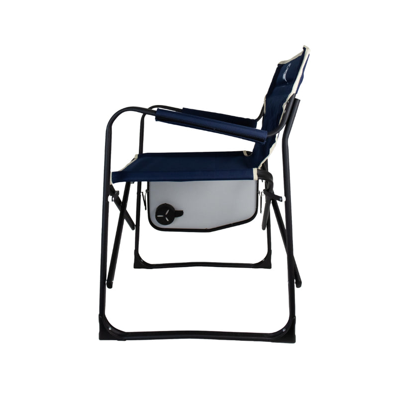 Black | Supex Steel Directors Chair Image Showing Side View.