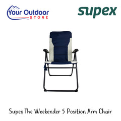 Supex The Weekender 5 Position Arm Chair | Hero Image Showing All Logos And Titles.