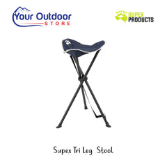 Supex Tri Leg Stool | Hero Image Showing Logo's And Variant's.