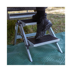 Stainless Steel | Supex Two Stage Folding Step Image Showing Step Being Used.
