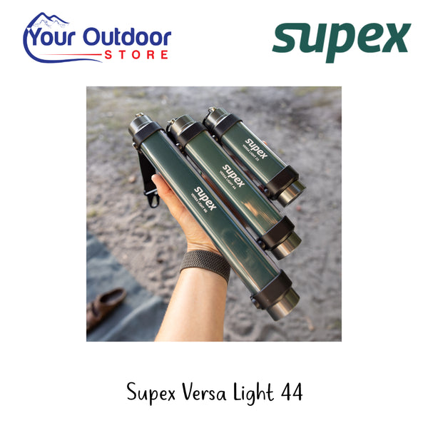 Supex Versa Light 44 | Hero Image Showing All Logos,  Sizes And Titles.( Sizes Sold Separately)