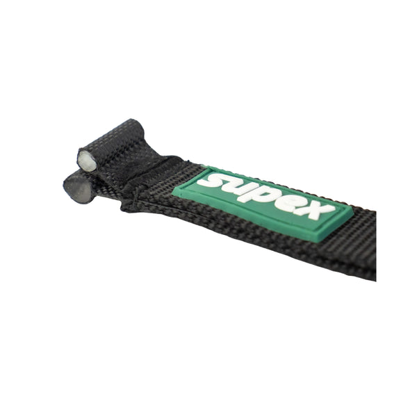 Black / 2 Pack | Supex Versatile Sail Track Loops With Carabiners Image Showing Close Up View Of The Webbing.