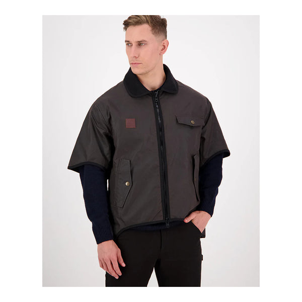 Brown | Swanndri 3/4 Sleeve Oilskin Jacket Image Showing No Logos Or Titles.