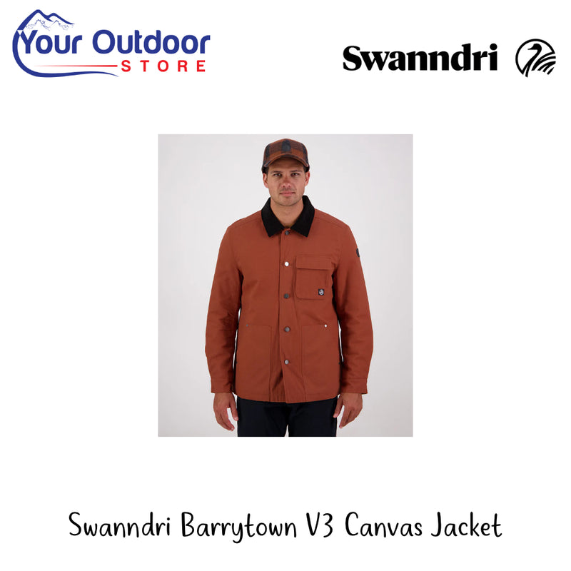 Swanndri Barrytown V3 Canvas Jacket | Hero Image Showing All Logos And Titles.