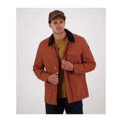 Rusty | Swanndri Barrytown V3 Canvas Jacket Image Showing Front View, Buttons Undone.