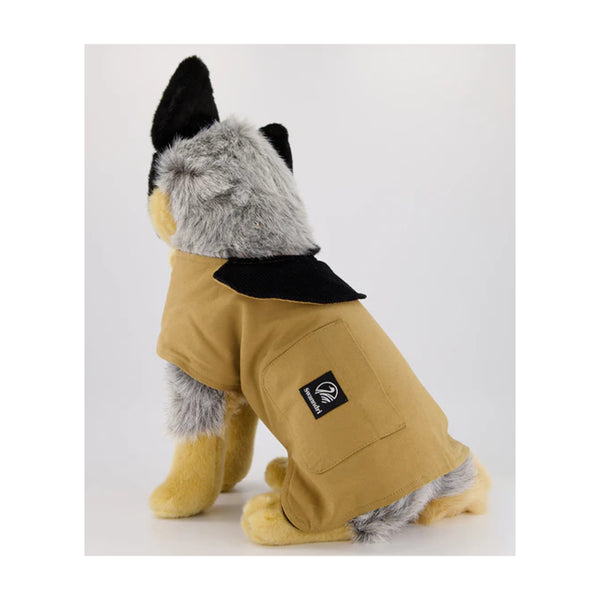 Cashew | Swanndri Canvas Dog Coat Image Showing No Logos Or Titles, Back View.