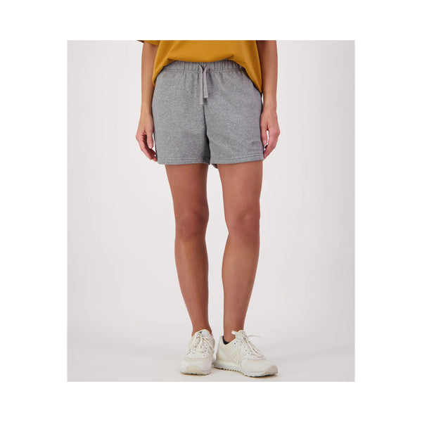 Mid Grey Marle | Swanndri Club Swan Womens Short Image Showing Front Close Up, On A Model.