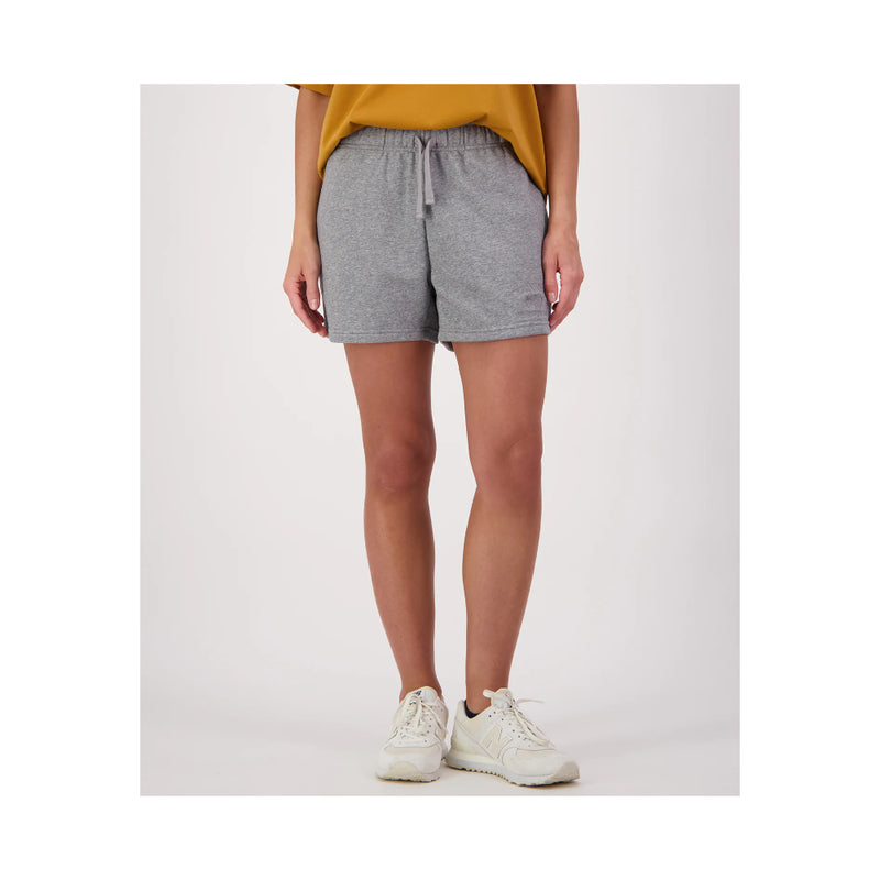 Mid Grey Marle | Swanndri Club Swan Womens Short Image Showing Front Close Up, On A Model.