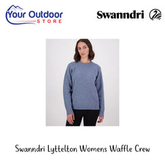 Swanndri Lyttelton  Women's Waffle Crew | Hero Image Showing All Logos And Titles.