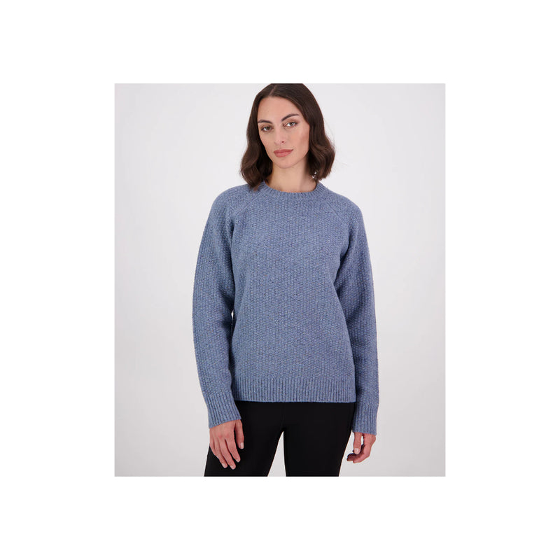 Oceanview | Swanndri Lyttelton  Women's Waffle Crew Image Showing No Logos Or Titles.