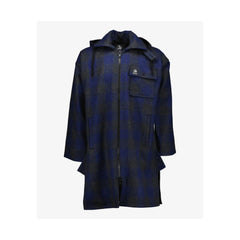 Shadow Navy Check | Swanndri Men's Zip Front Bush Shirt Image Showing Front View, With No Model.