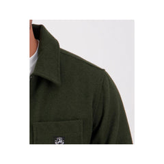 Dark Olive | Swanndri Northgate Jacket Image Showing Close Up View Of The Collar.