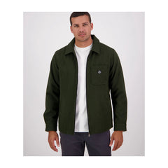 Dark Olive | Swanndri Northgate Jacket Image Showing No Logos Or Titles. 