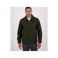 Dark Olive | Swanndri Northgate Jacket Image Showing Front View, Zip Done Up.