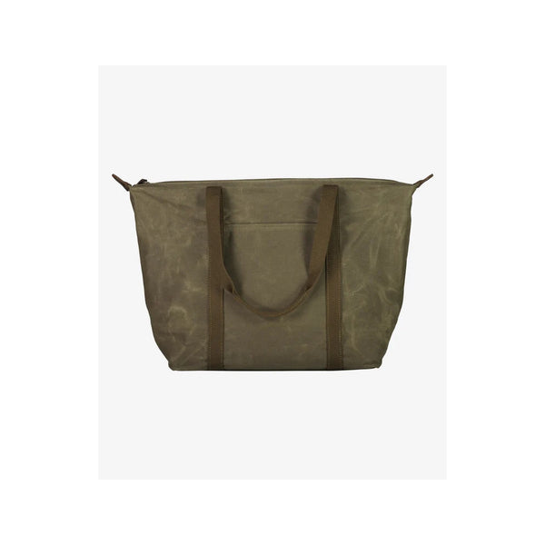 Taupe | Swanndri Queenstown Tote Bag Image Showing Back View.