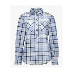 Blue | Swanndri Women's Half Button Egmont Flannelette Shirt Image Showing No Logos Or Titles.